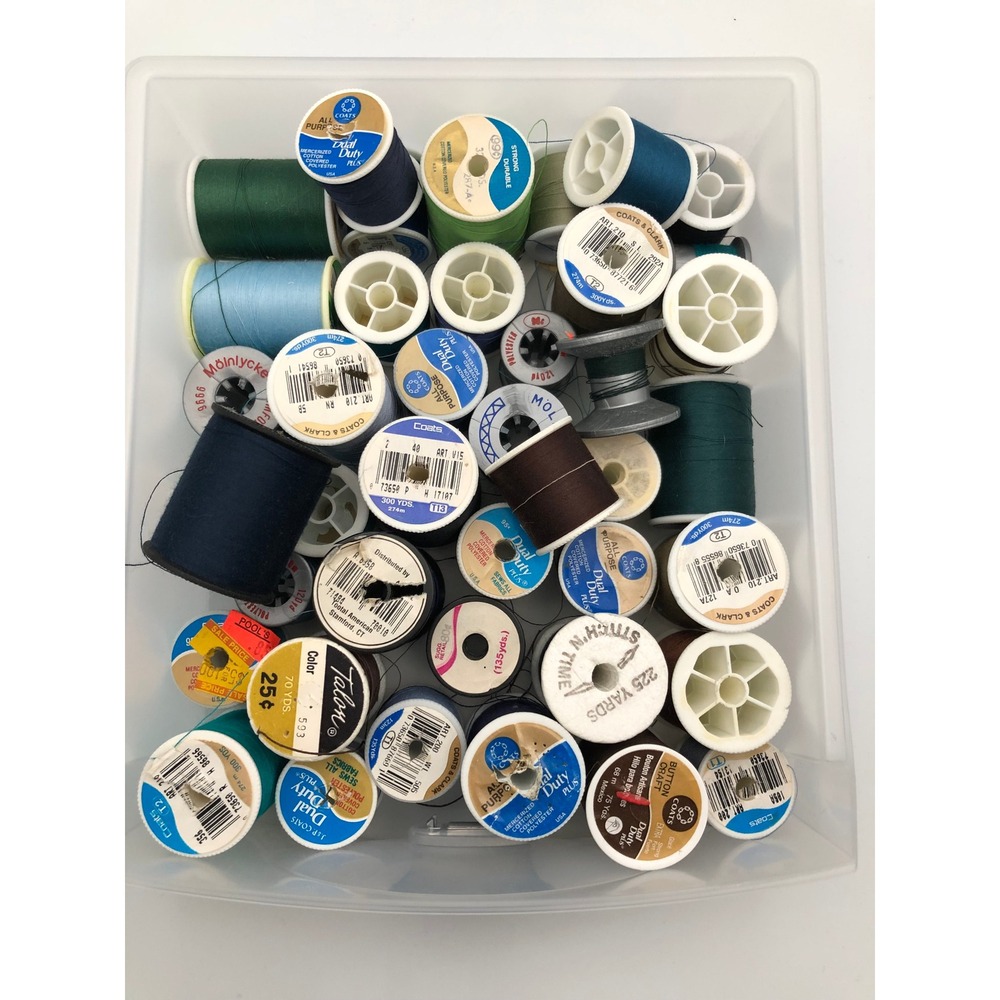 Vintage Sewing Thread Lot Coats & Clark Talon Molnlycke Multi Color Spools